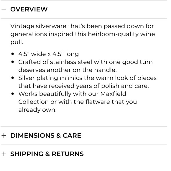 Pottery Barn Antique Silver Sentiment Wine Pull🍷 - Picture 2 of 4